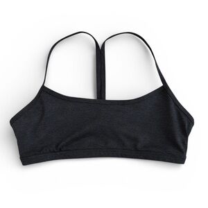 New prAna Strappy Back Bralette Sports Bra Loungewear Travel Black Charcoal M